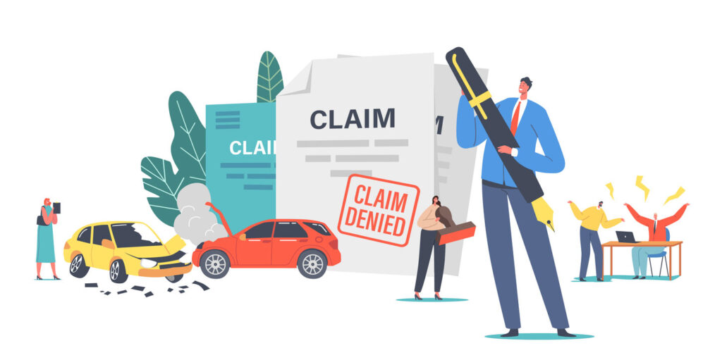 image of denied auto insurance claim by insurance company